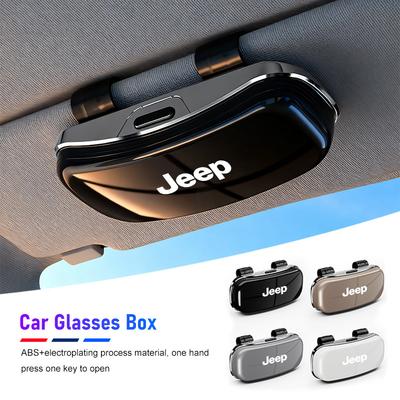 Car Glasses Case Protective Sunglasses Storage Box For Grand Cherokee Wrangler JK Gladiator Compass Renegade Wagoneer