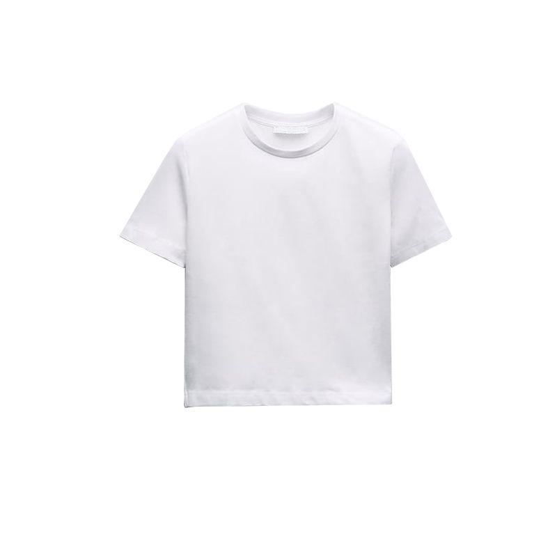 Spring New Fashion Sweet and Spicy All-Matching Slim Fit Slimming round Neck T-shirt Shory Style Pure Color T-shirt 2335259