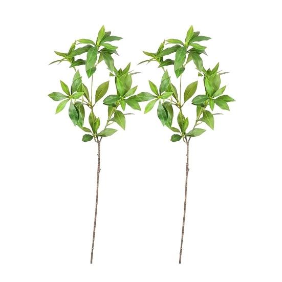 Real Touch Faux Japonica Leaf Branch 30.7 Inch Artificial Greenery Stems for Vase Filler Home Office Wedding Shop Centerpiece