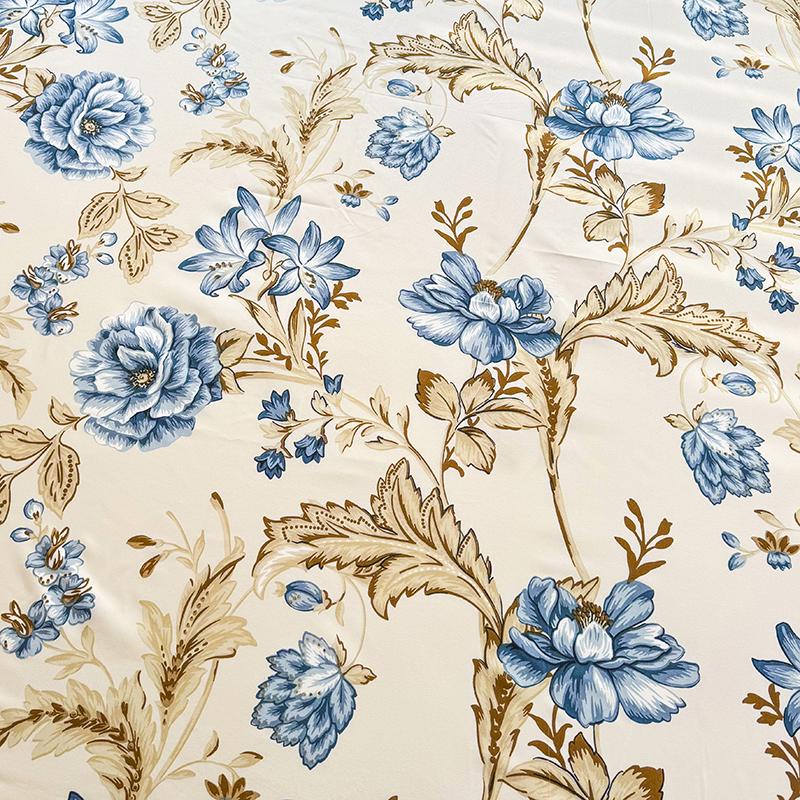 Flower Printed Flat Bed Sheets for Double Bed Single/Queen/King Reactive Printed Top Sheets for Beds Sabanas Cama Bed Linen