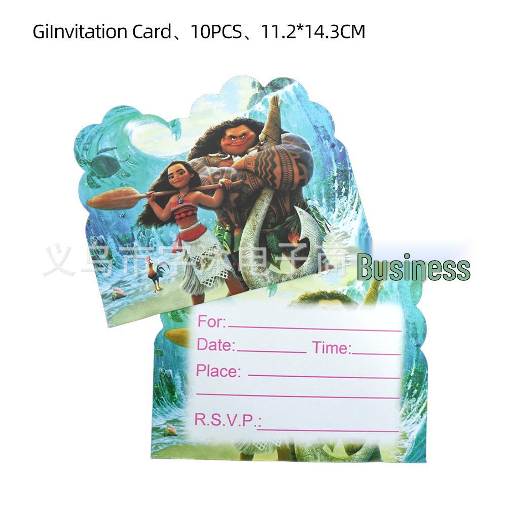 Moana Princess Birthday Tableware Set: Plates, Cups, Napkins, Banner Decoration Supplies