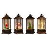 Lighted Christmas Snow Globe Lantern Birthday Gift Desktop Figurine Table Centerpiece for Holiday Xmas Desk Living Room Office