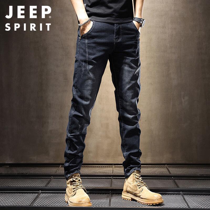 JEEP SPIRIT Men's Autumn/Winter Stretch Slim-Fit Jeans
