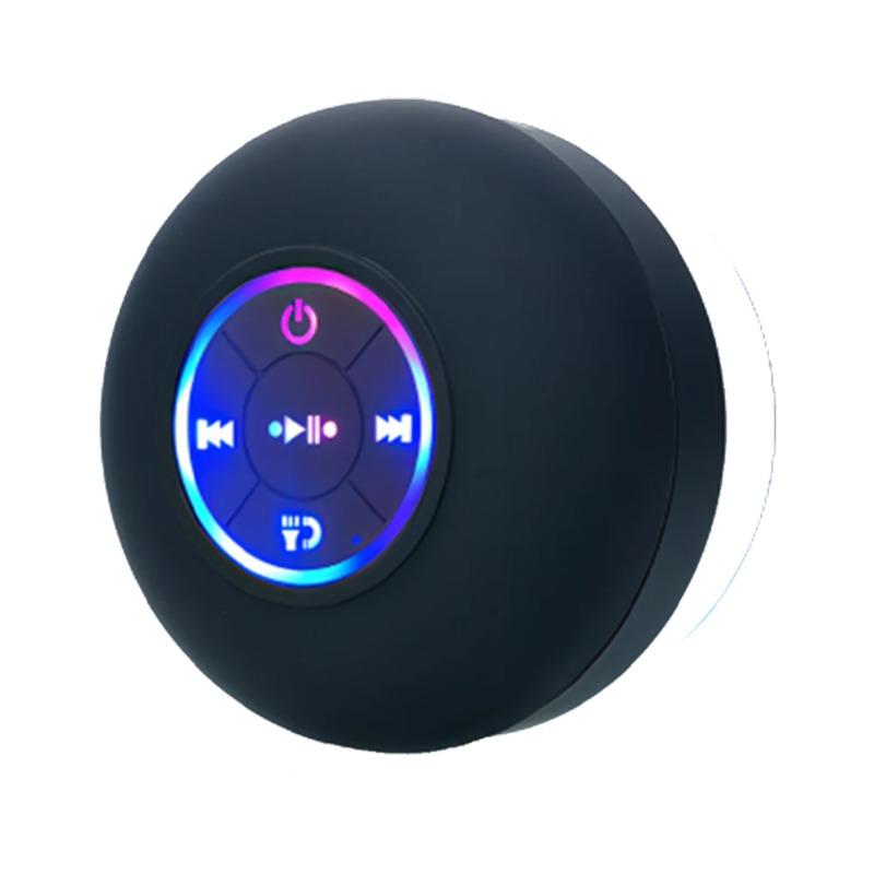 Large Suction Cup Waterproof Bluetooth Speaker LED Light Shower Bathroom Portable Wireless Music Player Convenient Carry