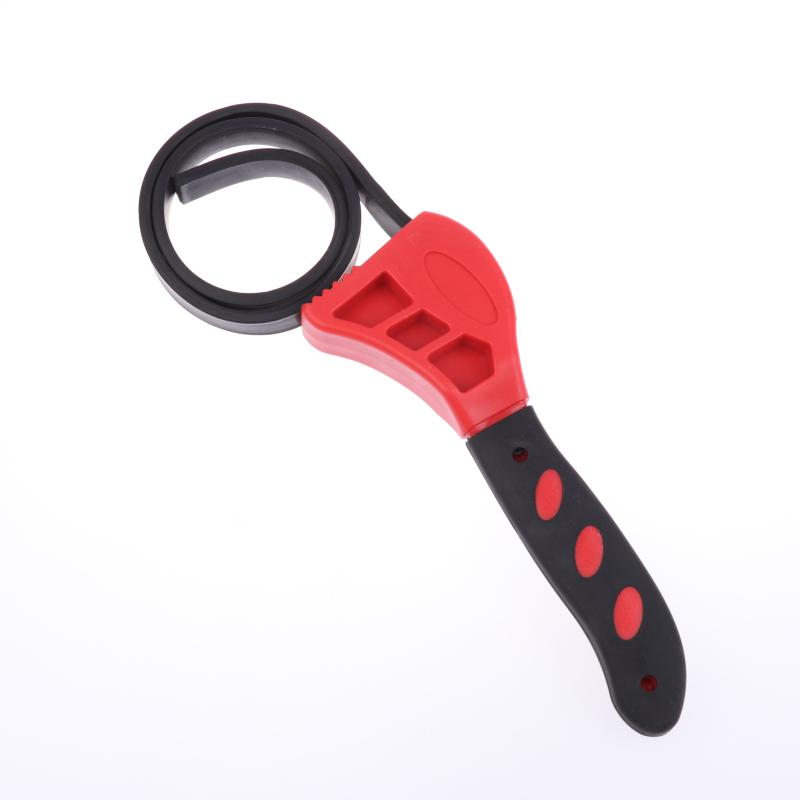 1Pcs 6/8inch Belt Wrench Oil Filter Puller Strap Spanner Chain Wrench Strap Opener, Adjustable Disassembly Tool