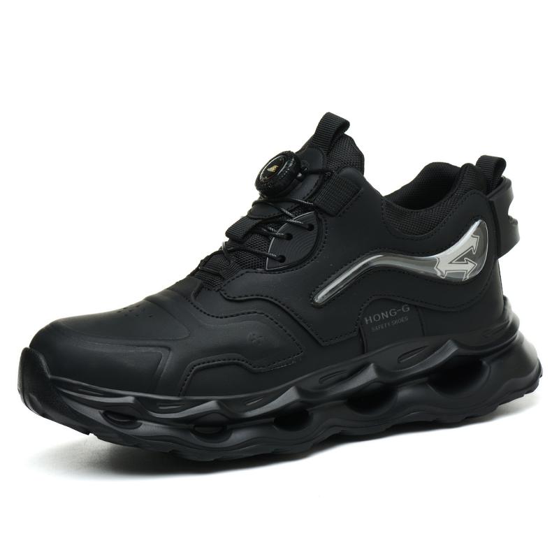 Waterproof Work Safety Shoes Men Women Indestructible Work Sneakers Protection Steel Toe Shoes Rotating Button Safety Boots