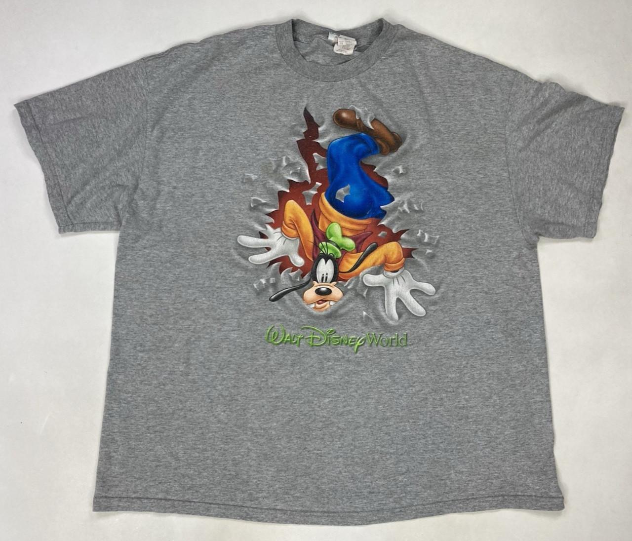 VINTAGE Disney Goofy Walt Disney World Graphic T-shirt Men XXL Gray XXXXL