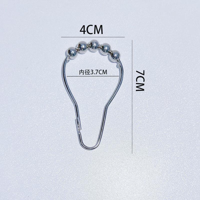 

Shower Curtain Ring Hoist Type Metal Curtain Buckle Ball Hanging Ring Stainless Steel Large Hook Ring Bed Curtain Door Curtain 6 pieces