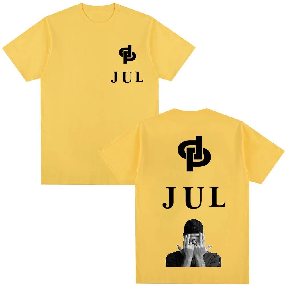 Unisex Women Fashion Hip Hop Vintage Popular T-shirt French Rapper Jul Graphic Classic T Shirt Oversized Cotton Casual Short Sleeve