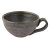 Marui Seito Shigaraki Ware Hechimon Soup Cup, Approx. 330ml Capacity, Carbonized Glass, Brown, MR-3-4421