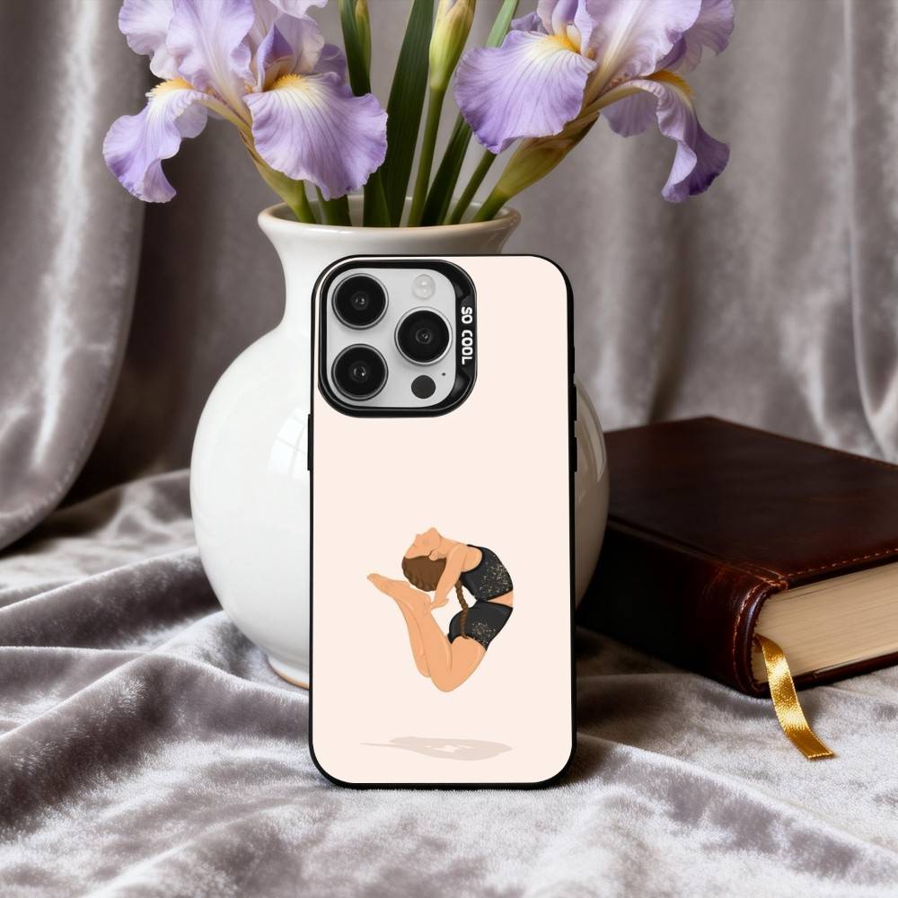 GYM Girl G-Gymnastic art  Phone Case For iPhone17,16,15,14,13,12,11 Plus,Pro Max Black Candy silver phone case