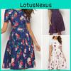 Abito Tunichetta Donna Estivo Vintage Linea A Manica Lunga e Corta Stampa Floreale