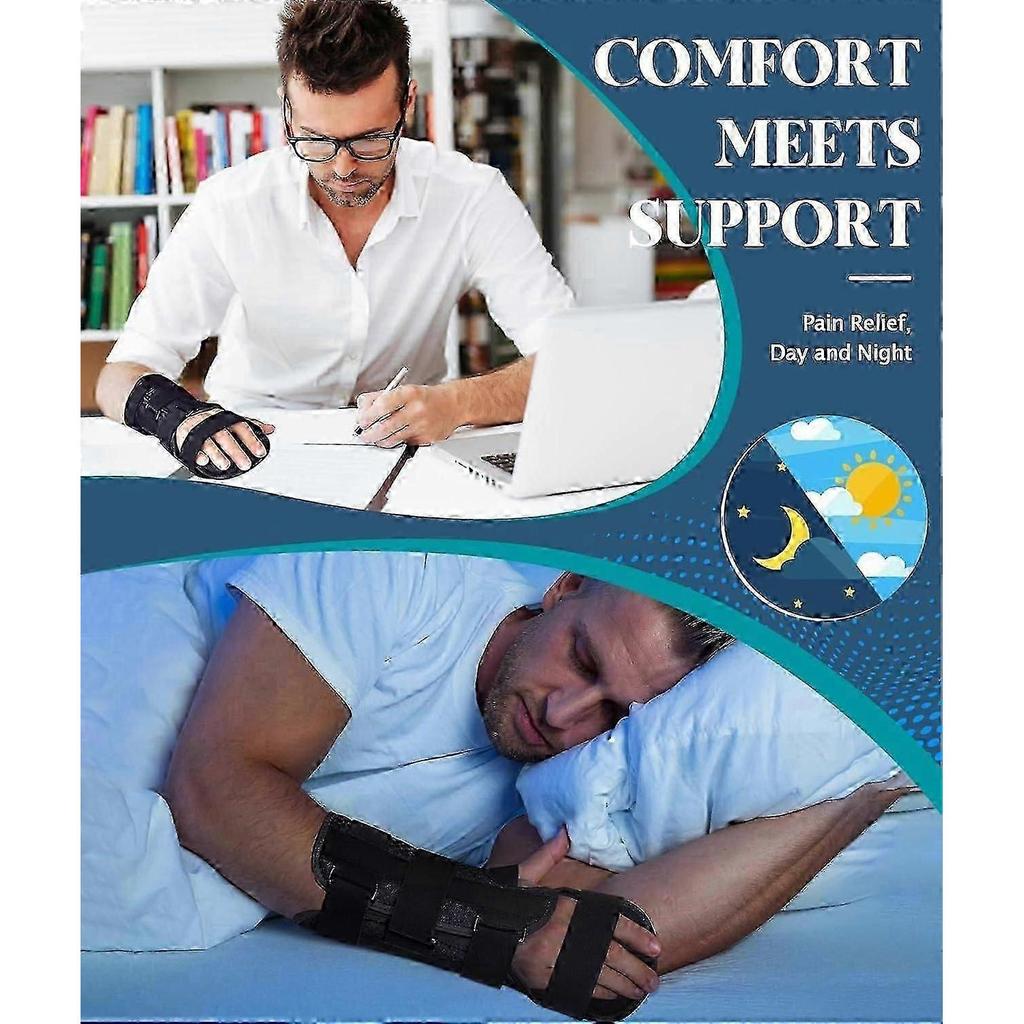 Resting Hand Splint for Stroke Recovery Carpal Tunnel Night Immobilizer with Removable Splints Pain Relief