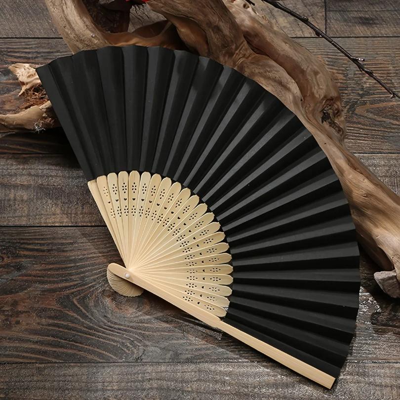 1pc-Multi-colored Hand Folding Fan, Bamboo Folding Fan, Hand Folding Fan for Church Wedding Gifts, Party Discount