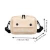Neutral men's and women's cross-body bag with shoulder strap, made of corduroy material, with a flap design  the outside.