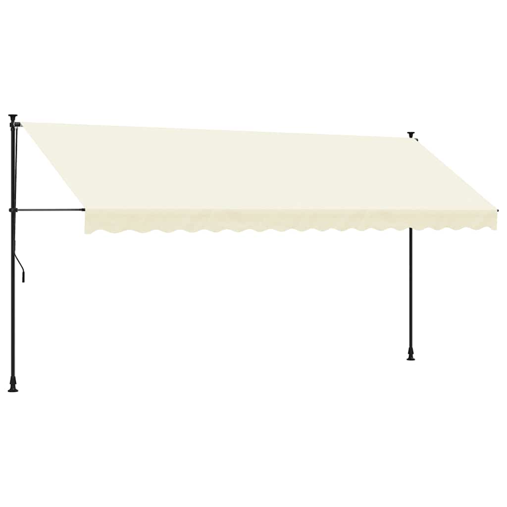 Retractable Awning Cream 400x150 Cm Fabric and Steel