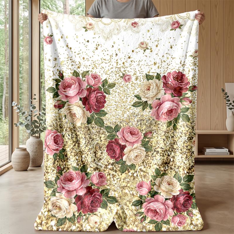 Golden Jungle Leopard 1 Theme blanket Lightweight Warm Flannel Blanket Decorative Throw Blanket for Home Decoration