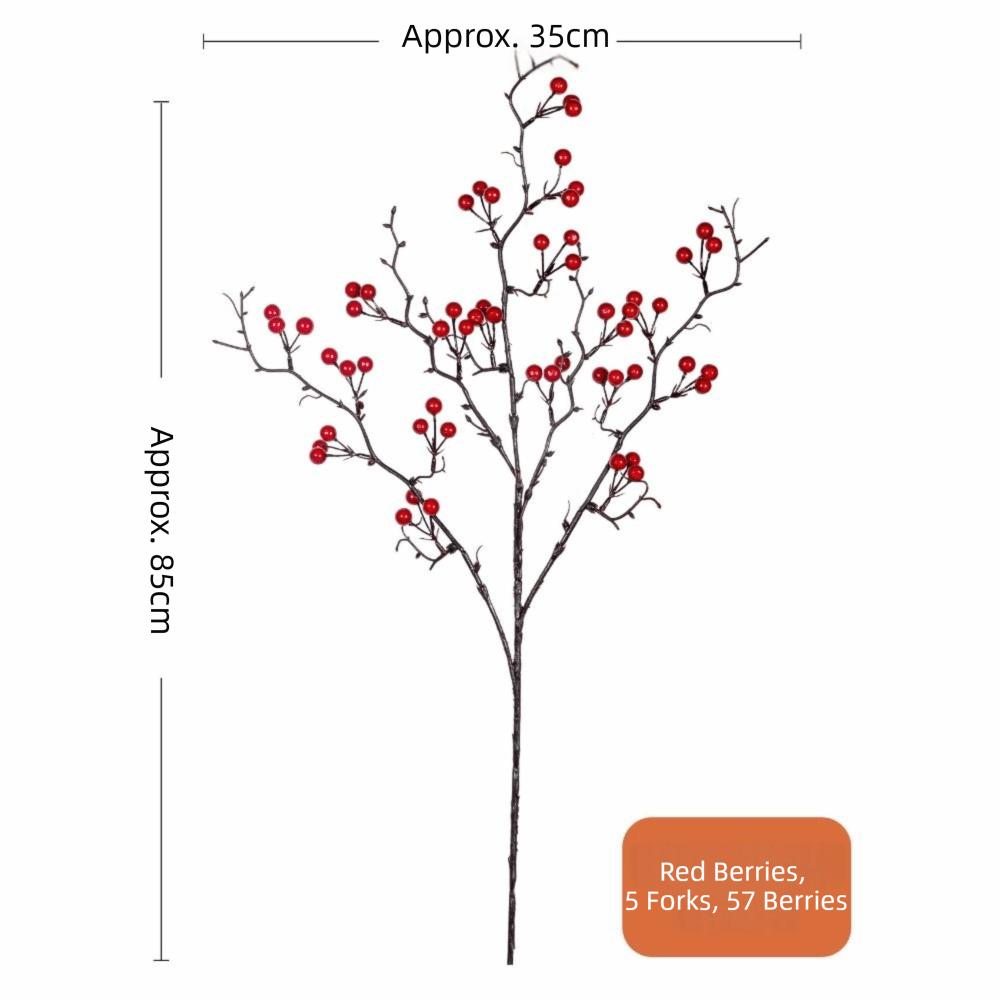 85cm Length Artificial Holly Artificial Plants Little Red Fruit Red Berry Branch Berry Branch Festival Decor