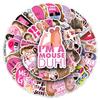 50pcs Mean Girls Themed Decorative Stickers for Water Bottles & Luggage