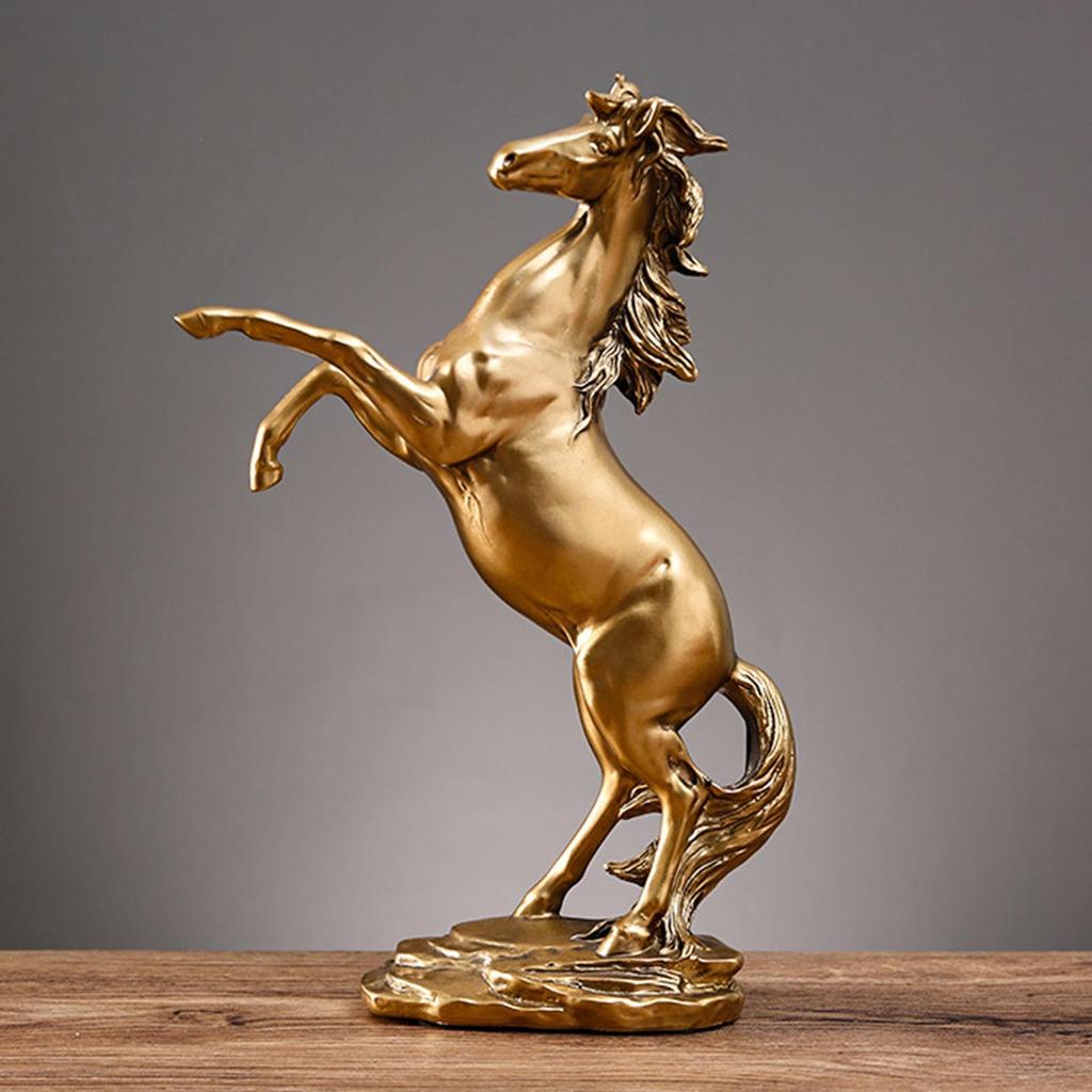Modern Horse Statue Figurines Model Artwork Collectable Simulation Animal Fengshui for Home Desk Collectible Wine Cabinet Decor