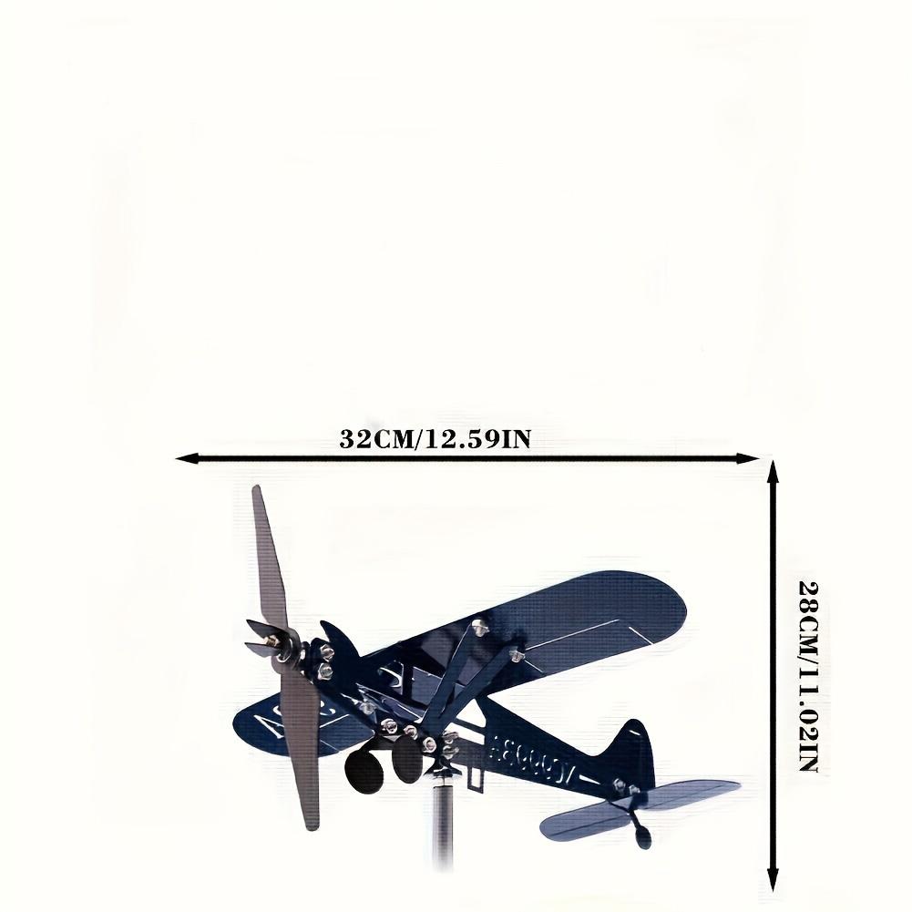 Piper J3 Cub Wind Spinner Plane Metal Airplane Weather Vane Outdoor Roof Wind Direction Indicator WeatherVane Garden Decor