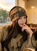 Double-sided stacking hats can be worn, autumn and winter retro high-end baotou hats, confinement, postpartum comfort and warmth, plaid cold hats