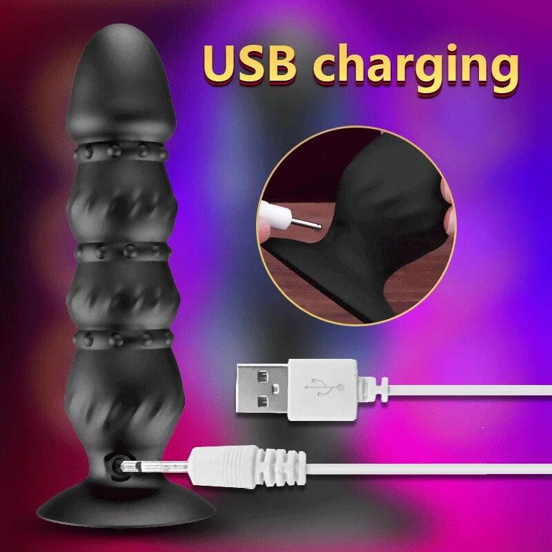 Wireless Remote Control 10 Speeds Vibration Prostate Massager Anal Vibrator Sex Toys For Women Vibrating Butt Plug Anal Beads