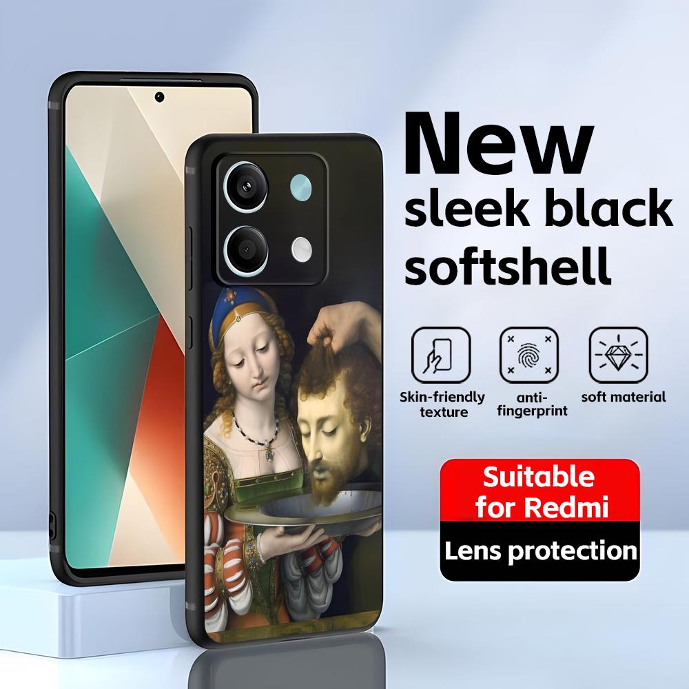 Renaissance Art Paintings  Phone Case For Redmi Note 14 13 12 11 Pro Plus S 5G 14C A3 Soft Black Phone Cover