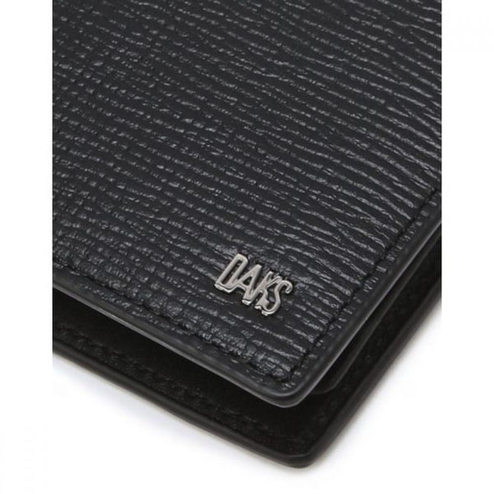 Daks Black Cowhide Wallet With Metal Logo Decoration Dbwa6e915bk