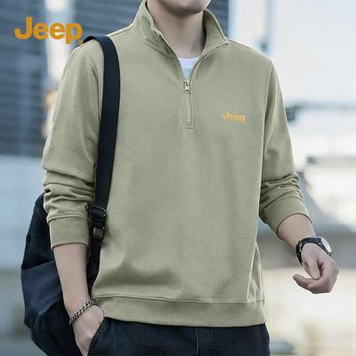 Men's Heavyweight Half-Zip Stand Collar Sweatshirt