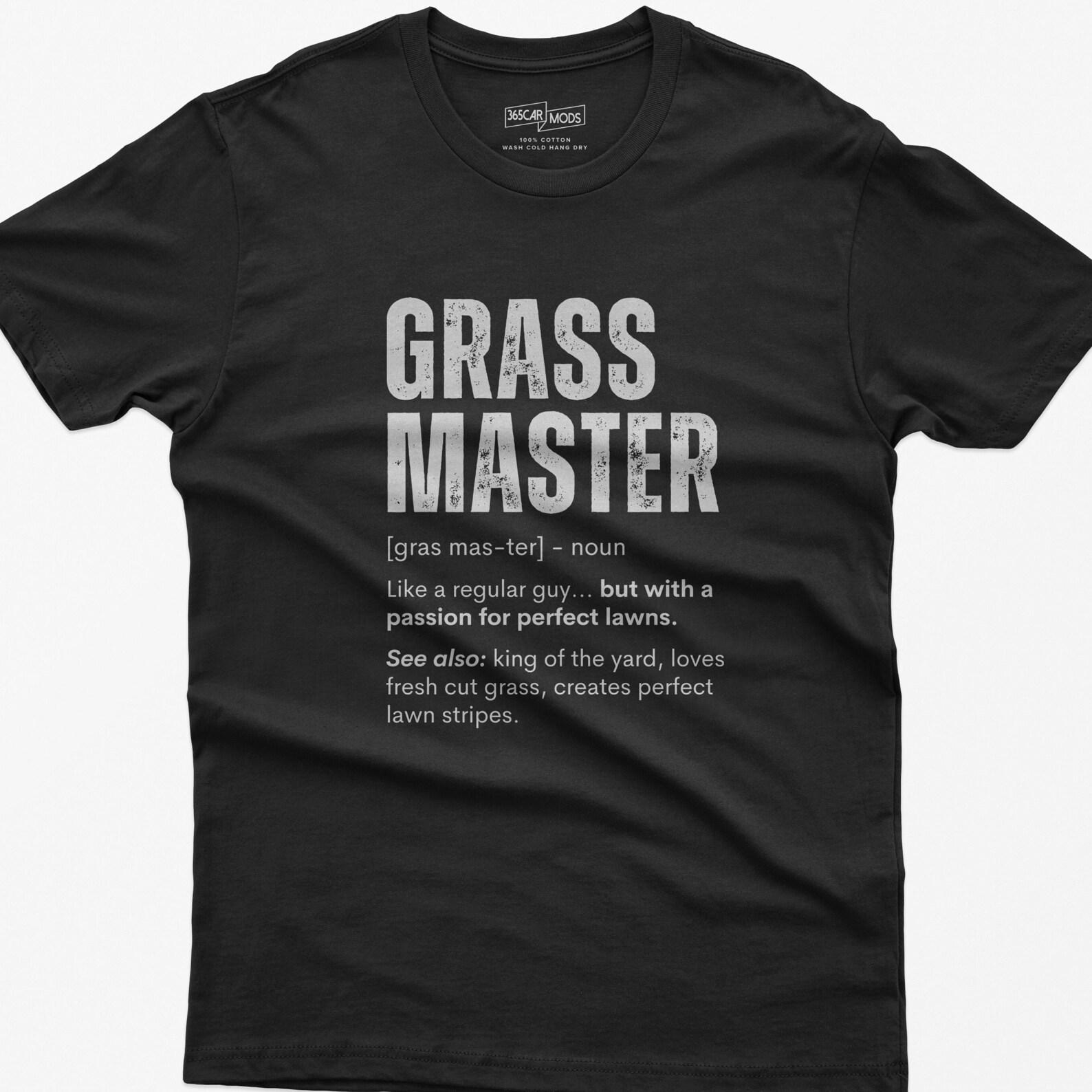 Funny Grass Master T-Shirt: Lawn Care Humor Gift M