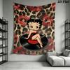betty boop Wall Tapestry Aesthetic Wall Hanging Printed Fabric Blanket Decorative Tapestries for Bedroom Living Room Home Decor