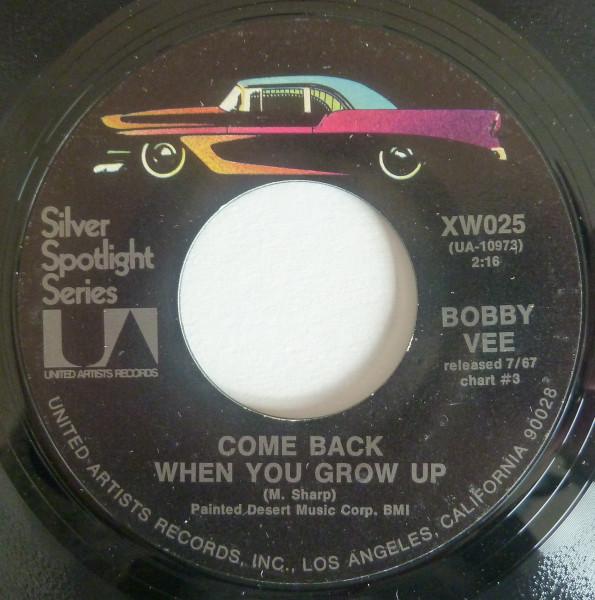 

7inch Record BOBBY VEE Come Back When You Grow Up XW025 United Artists US Rock Used