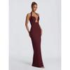 Europe and the United States 2026 New Neck-style Chest Hollow Waist Dress, Dinner Party Red Carpet Shape and Floor Dress