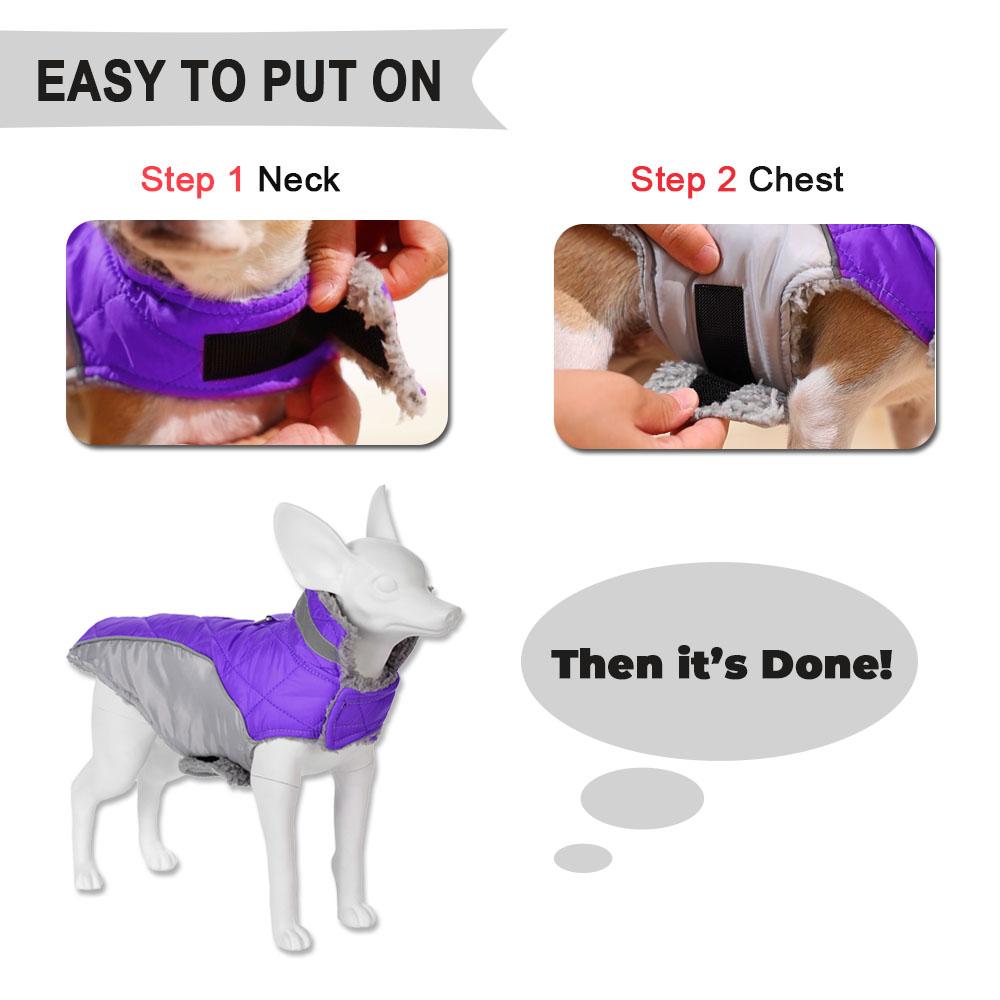 Warm Puppy Coat Thick Fleece Winter Jacket Clothes For Small Medium Dogs Cats Reflective Chihuahua Yorkie Costume Pet Outfits