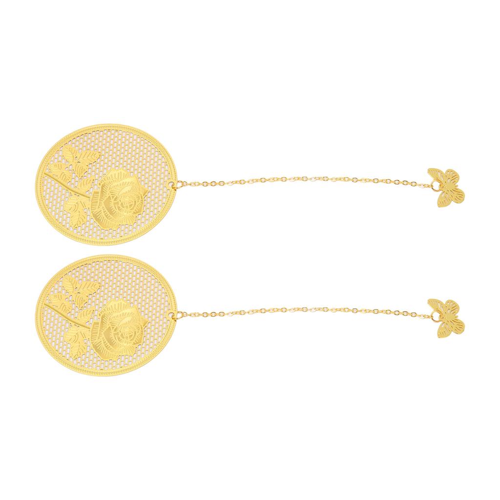 2pcs Leaf Vein Bookmark Exquisite Vintage Chinese Style Hollow Out Metal Bookmark for Student Office Birthday Present