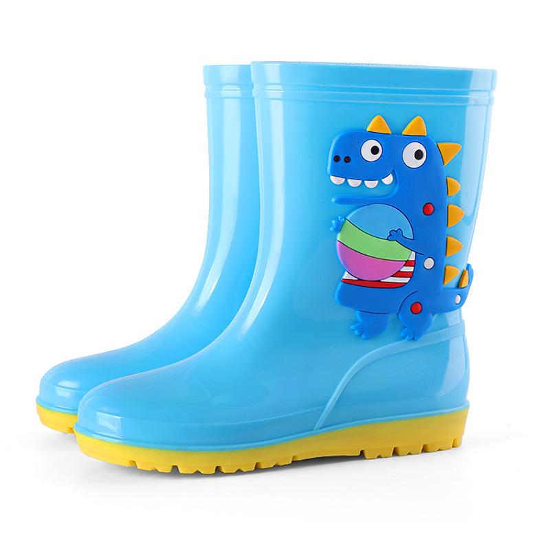 "Dinosaur Kids' Mid-Tube Rain Boots for Boys and Girls"