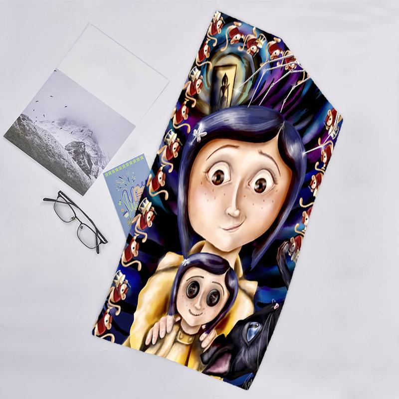 1pc Coraline (4) Beach Towel, Beach and Seaside Swimming Pool Equipment, Fashion Pattern, Rectangular, Travel Essentials