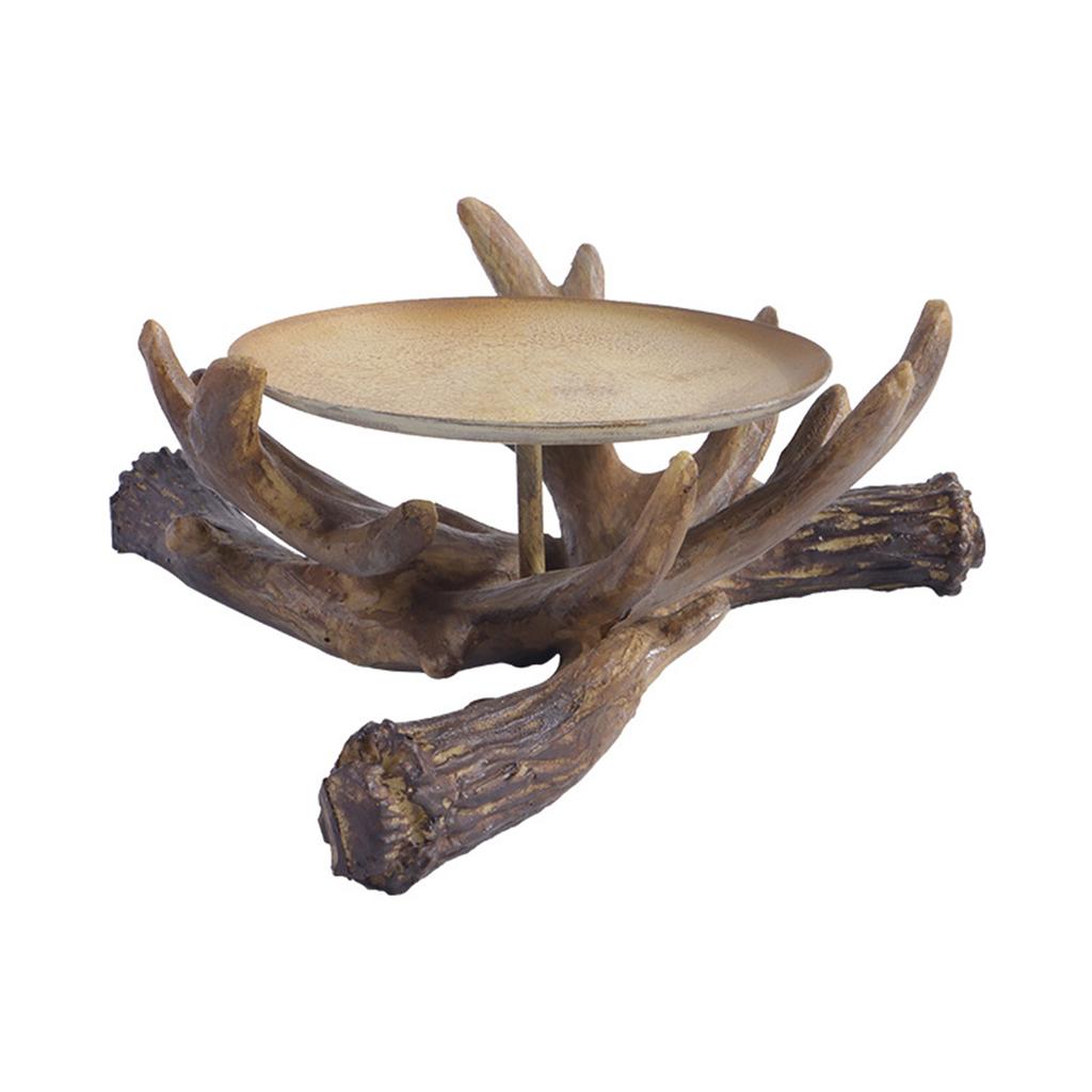 Deer Antler Candle Holder Resin Tabletop Decor Home Ornament for Anniversary Christmas Party Wedding Decoration Gift