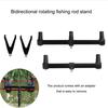 Double Rotating Fishing Rod Holder Adjustable Angles Aluminum Portable For Outdoor Angling