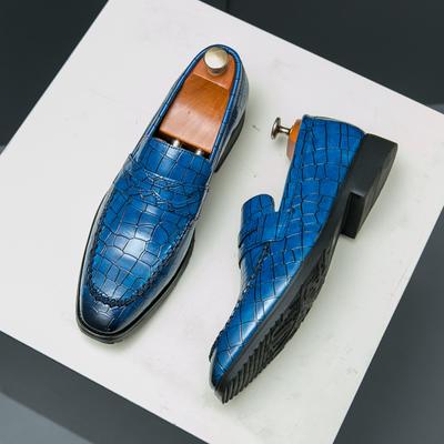 Moda 2024 Luksusowe Mokasyny Męskie Wsuwane Biznesowe Formalne Casualowe Buty Niebieskie Męskie Buty Skórzane Męskie Buty Wizytowe Suknia Ślubna Buty do Prowadzenia