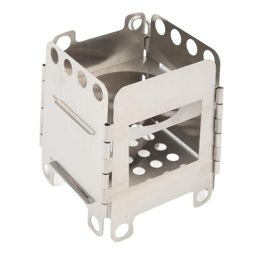 Portable Wood-Burning Stove, Stainless Steel Camping Stove, Ultralight Mini Pocket Camping Stove, Compact for Backpacking and Hiking