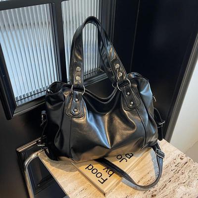 Women's 2025 Large Capacity Retro Crossbody Tote – Casual, Commuting, School Bag