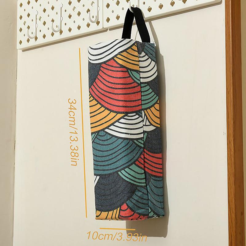 Waste Bag Container Garbage Bag Holder Wall Hanging Large Capacity Pull Type Canvas Multipurpose Grocery Kitchen Supplies