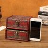 Wooden Vintage Style Box With Lock For Organizing Jewelry Decoration Accessories