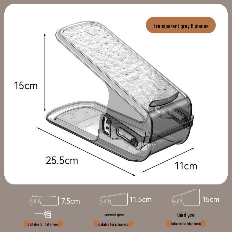 Adjustable Double-Layer Shoe Slot Organizer (6-Pack)