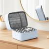 Double Layer Pu Leather Nail Polish Organizer Bag with Handles Nail Polish Storage Organizer for Women Manicure Supplies