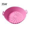 High-temperature Resistant Air Fryer Pan Silicone Liner Round Non-Stick Basket Food-grade Pot Baking with Oil Drain Grooves Accessory for Even