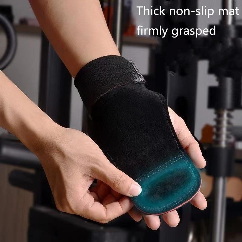 Double Layers Pu Leather Gloves Wrist Straps For Weight Lifting Grips Women Men Gym Deadlift Training Bench Press Pull-Up Gloves