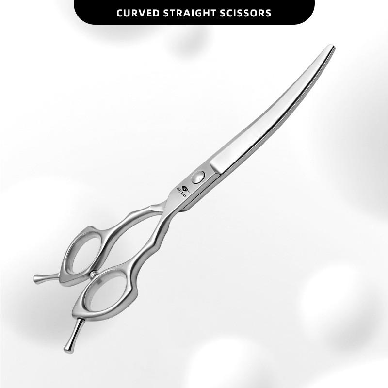 Professional Pet Grooming Scissors Set Stainless Steel Straight Curved Thinning Fishbone Dogs Cats
